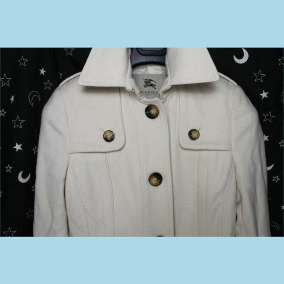 Burberry London Womens Military Trench Coat 36 2 Butter Heavy Wool Recent NEW - Picture 4 of 13